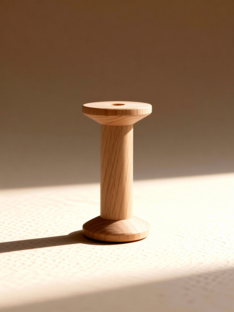 Embroidery Craft - 4Pcs Wooden Bobbin Set Handcrafted Smooth