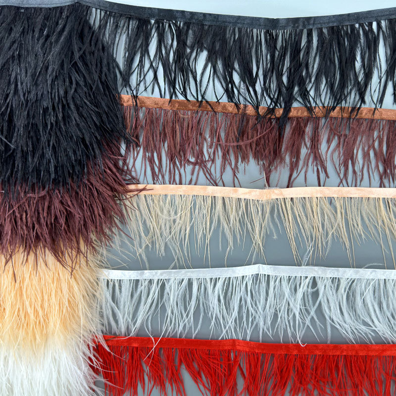 Fringe Ribbon Sewing - 1-10M Colorful Ostrich Feather Trim Fringe