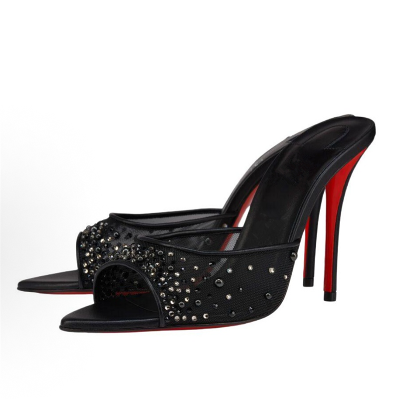 2026 Luxury Mesh Backless Mule - Sew On Rhinestone 评论和价格
