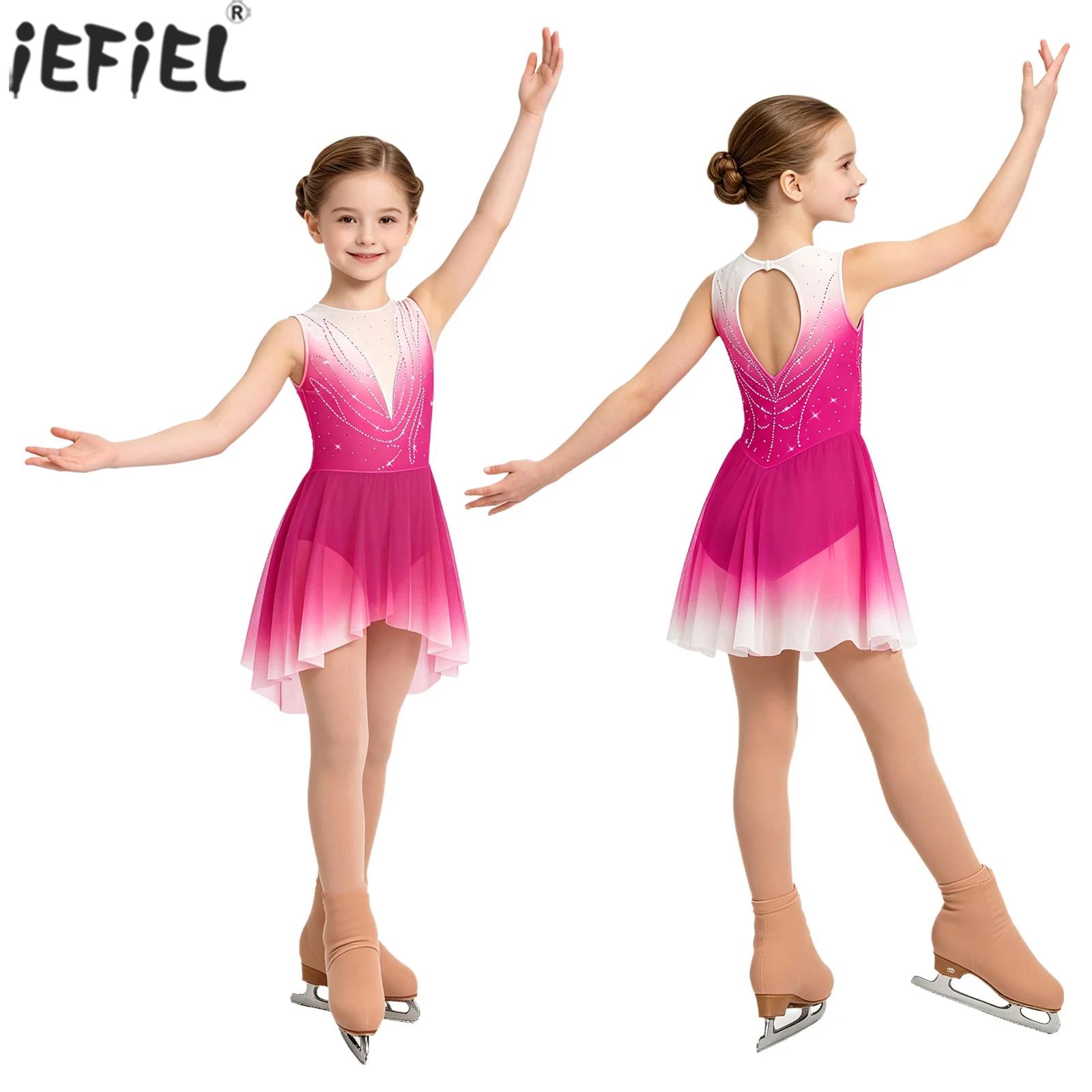 Kids Girls Figure Ice Skating  - Rhinestone Banding Trim 评论和价格