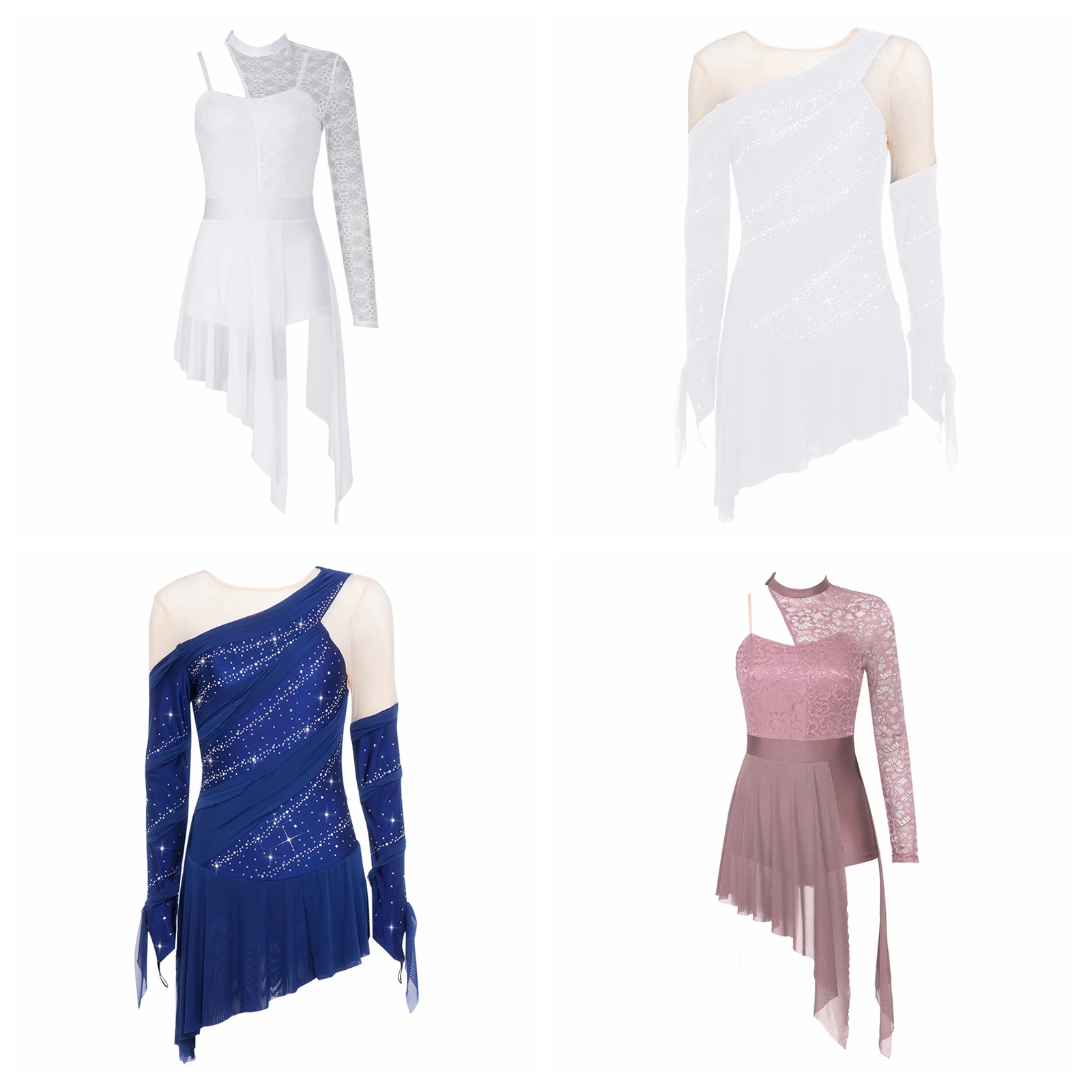 Women Rhinestone Lyrical Dance - Rhinestone Banding Trim 评论和价格