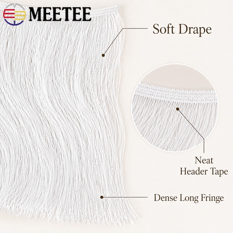 2/5M 50CM Long Fringe Trim Pol - Fringe Ribbon Sewing 评论和价格