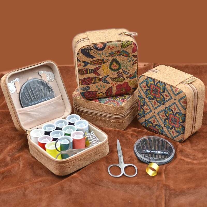 Vintage Cork Boho Floral Sewin - Craft Embellishment Storage 评论和价格